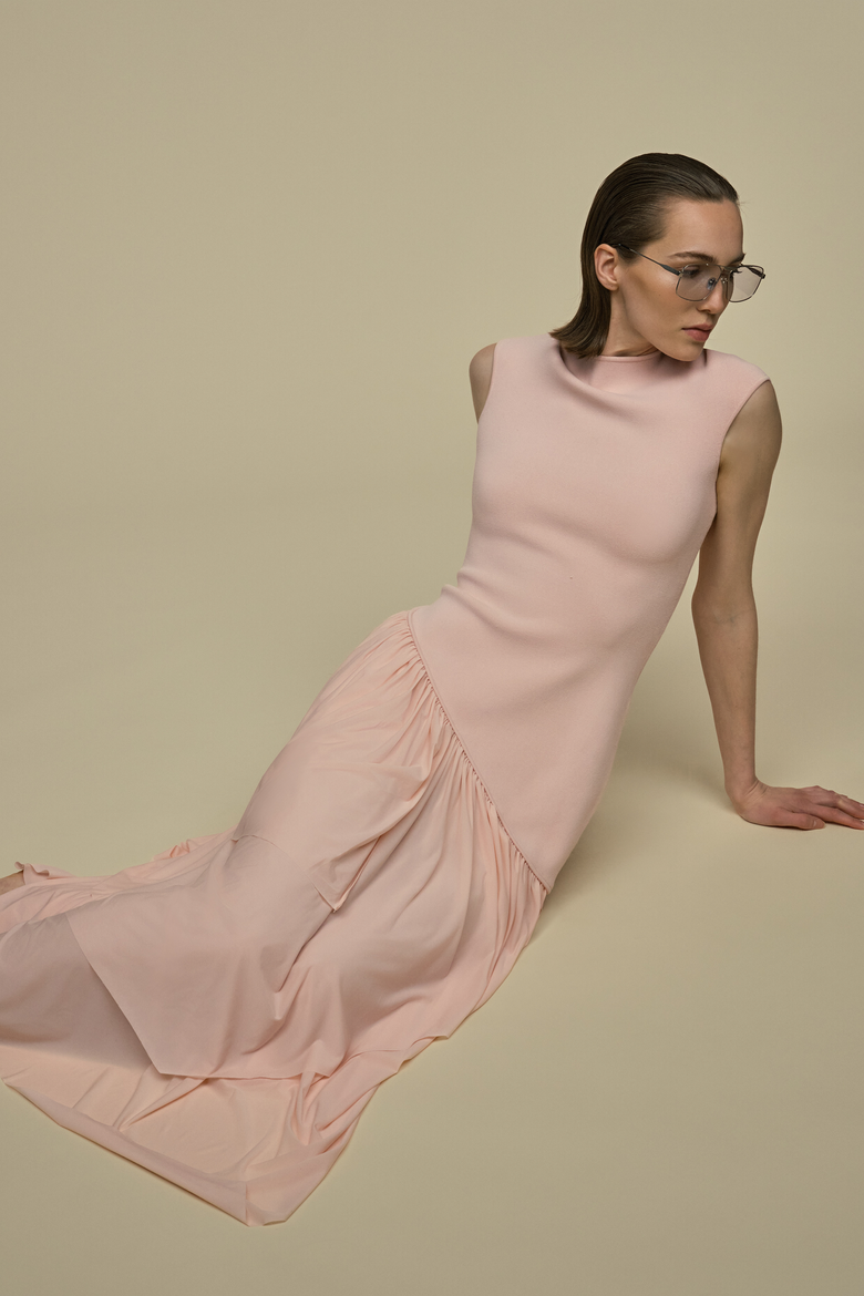 Elowen Knit Combo Dress, Alternate, color, Blush
