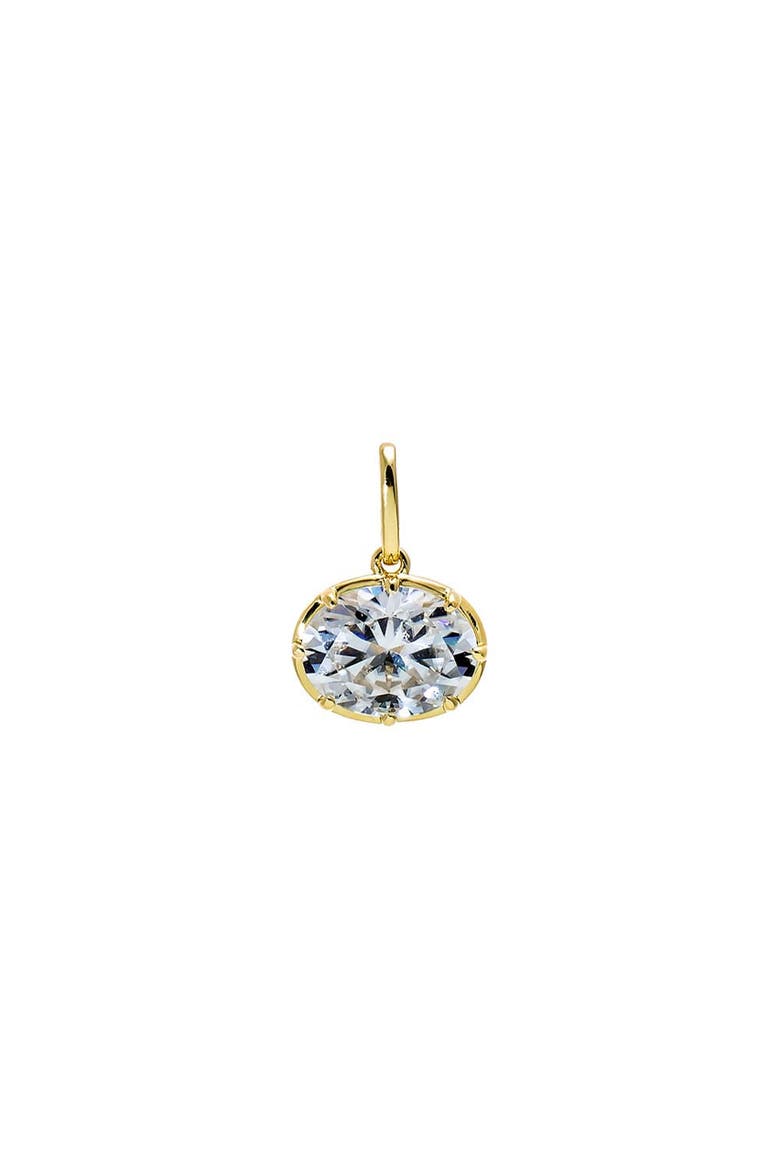 Moissanite Oval Bezel Pendant Charm, Main, color, Gold