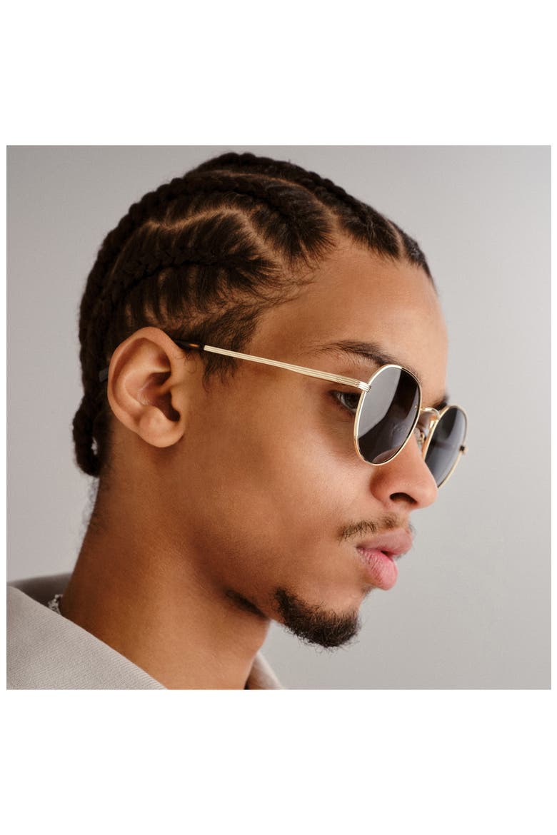 Odyssey 51mm Round Sunglasses, Alternate, color, GOLD/ KHAKI MONO POL
