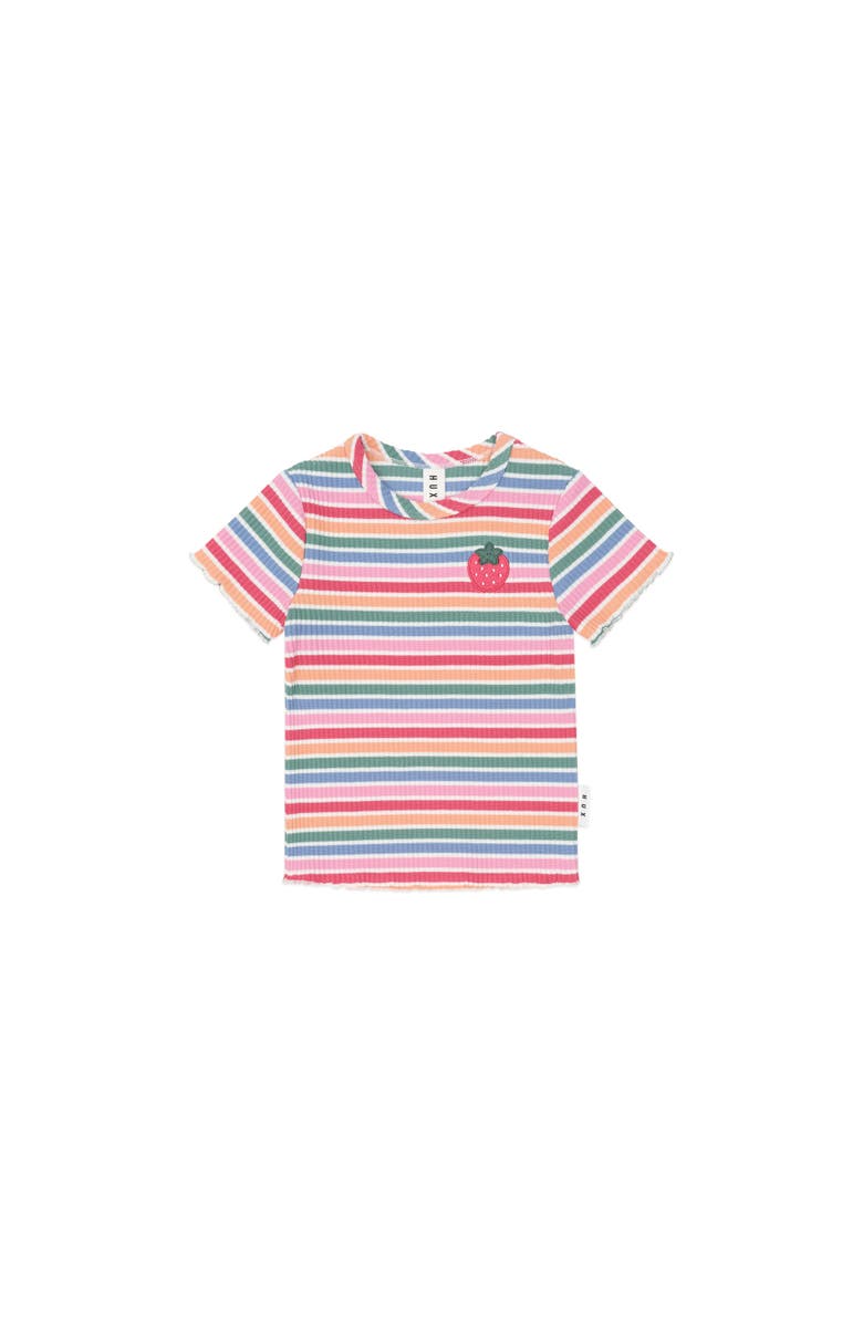 Huxbaby Tutti Frutti Stripe Rib Tee, Main, color, Multi
