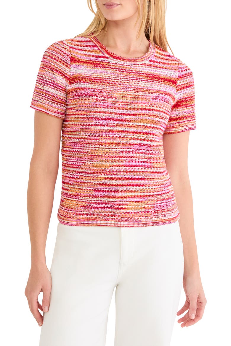 Space Dye Tuck Stitch Sweater, Main, color, RED MULTI
