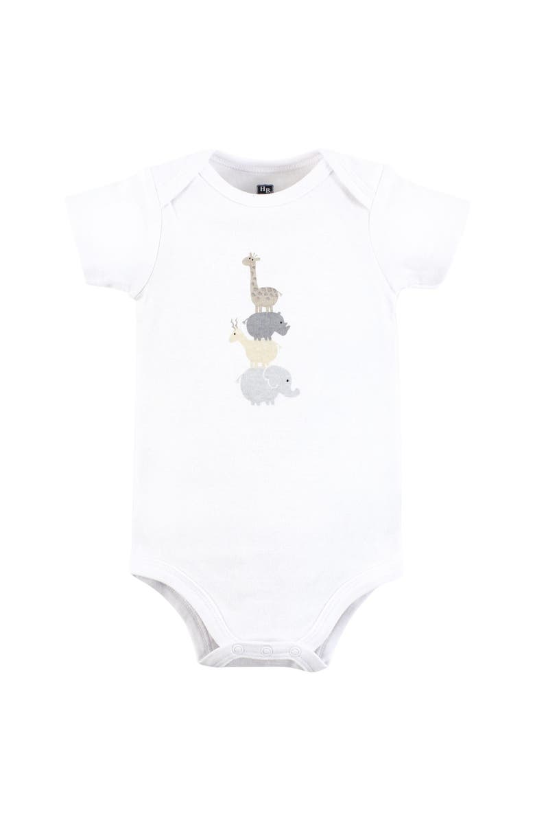 Hudson Baby Cotton Bodysuits 3-Pack, Alternate, color, Safari Friends