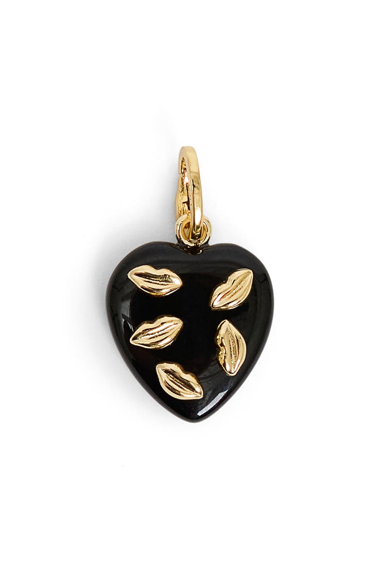 Bisou Heart Onyx Charm, Main, color, BLACK