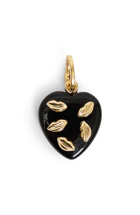 Bisou Heart Onyx Charm