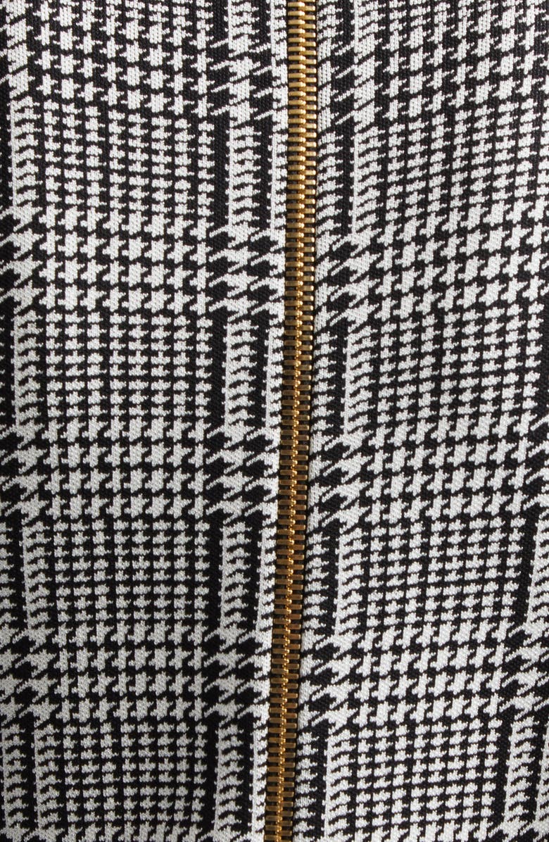 Balmain Prince of Wales Long Sleeve Sweater Dress, Alternate, color, Black/ Natural