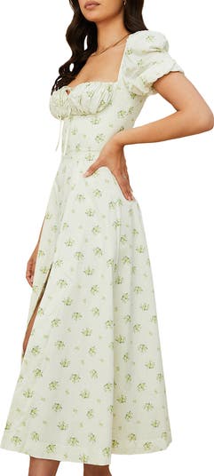 Tallulah Puff Sleeve Midi Dress