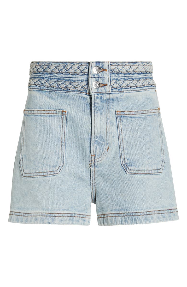 Veronica Beard Elijah Patch Pocket Denim Shorts, Alternate, color, Pale Stone