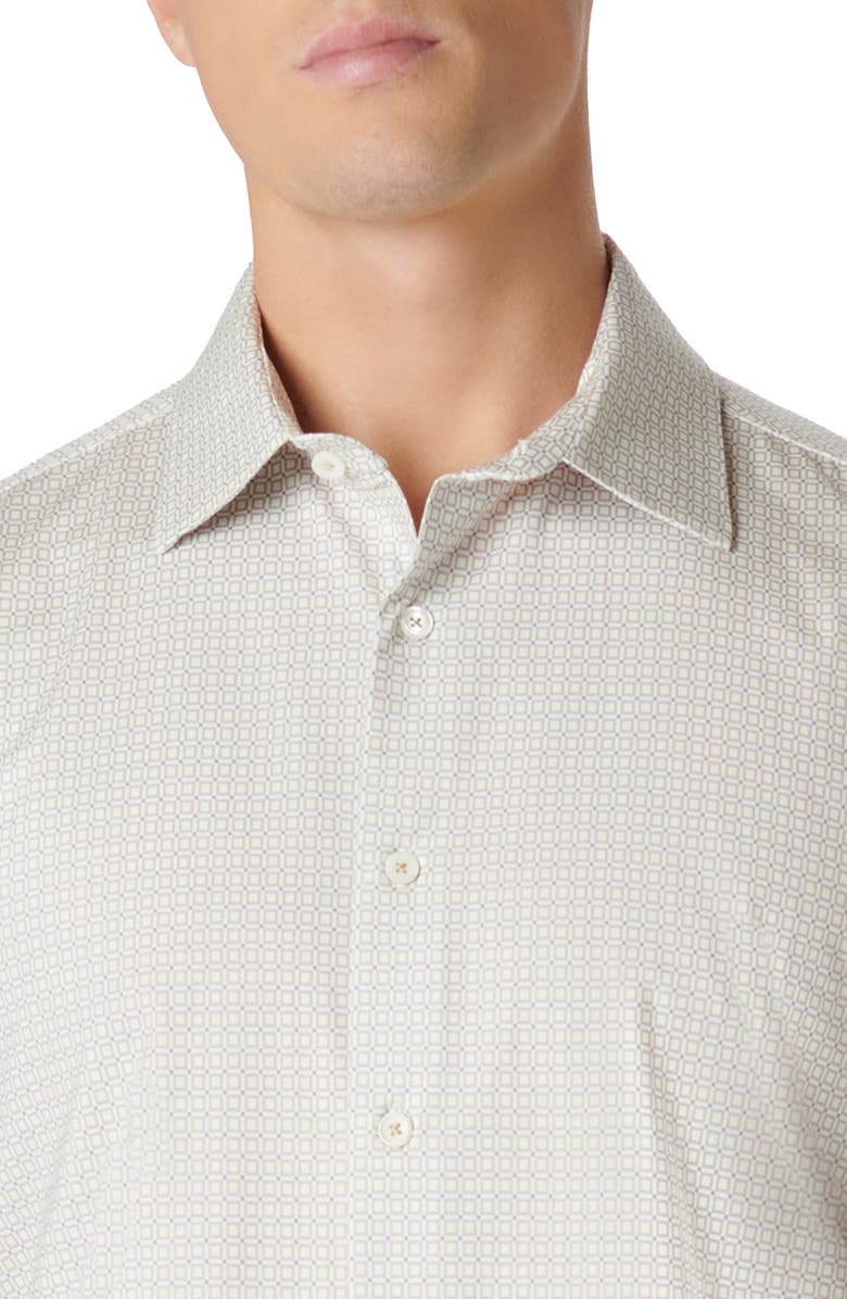 Bugatchi Miles OoohCotton<sup>®</sup> Geometric Short Sleeve Button-Up Shirt, Alternate, color, 