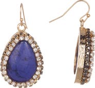 OLIVIA WELLES Alia Double Halo Set Simulated Stone Drop Earrings