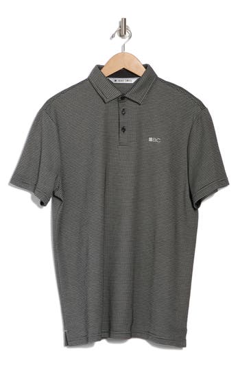 Black Clover Travis Stripe Golf Polo In Silver Clover Black