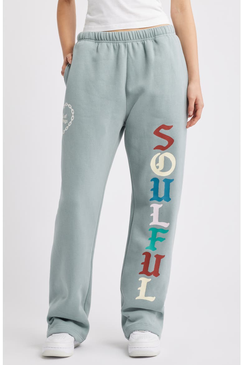 Soulful Cotton Blend Wide Leg Sweatpants, Main, color, DUSTY BLUE