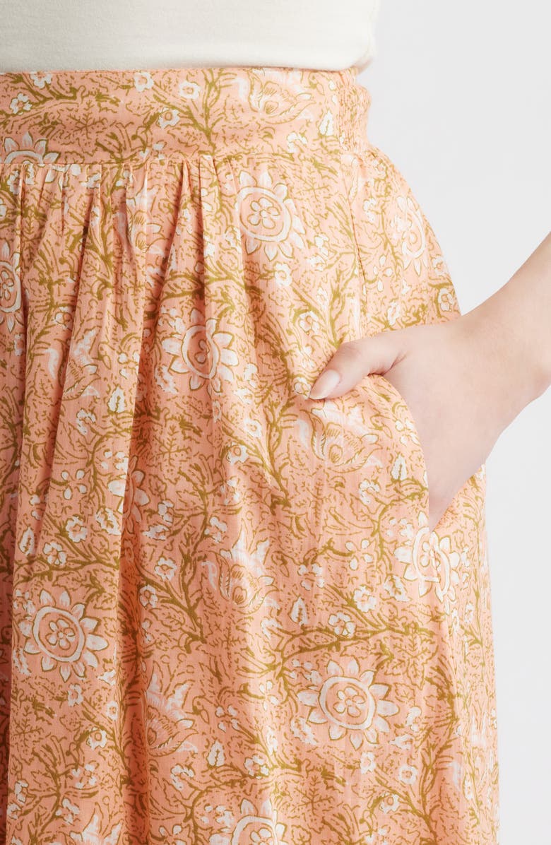 Cleobella Charlene Floral Print Organic Cotton Mulmul Maxi Skirt, Alternate, color, Cecil Blush Print
