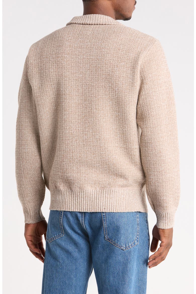 Quarter Zip Textured Sweater, Alternate, color, KHAKI