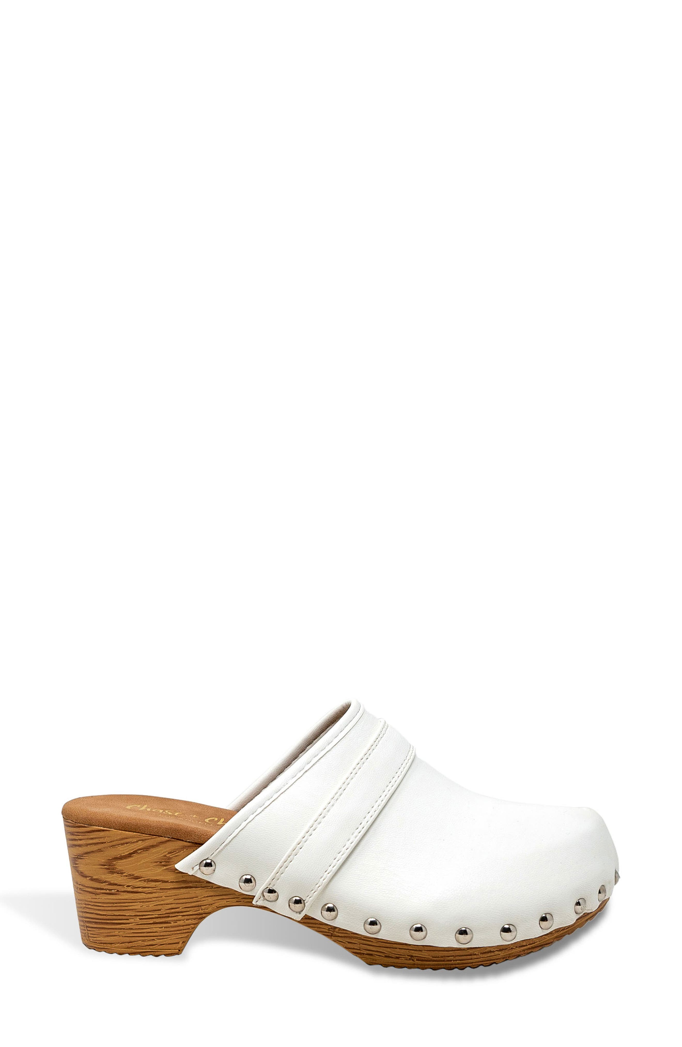 Mignon Clog, Alternate, color, WHITE PU