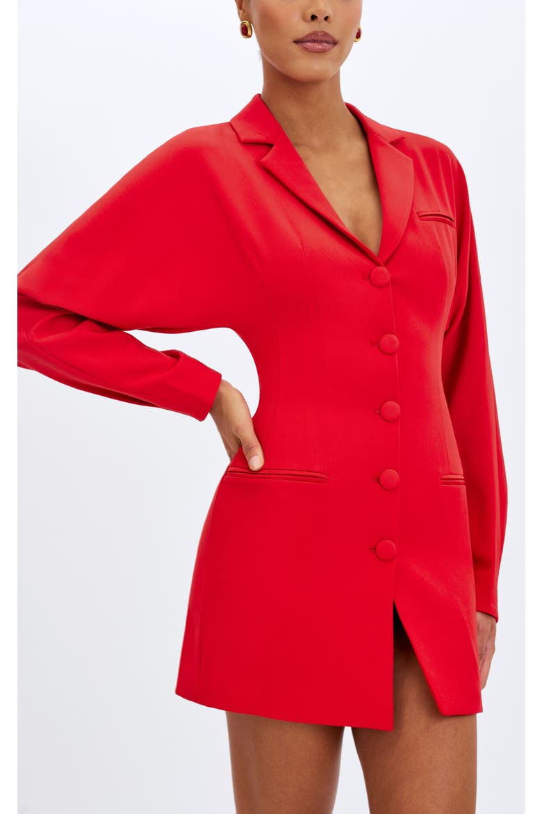 Blythe Batwing Blazer Mini Dress, Alternate, color, Red
