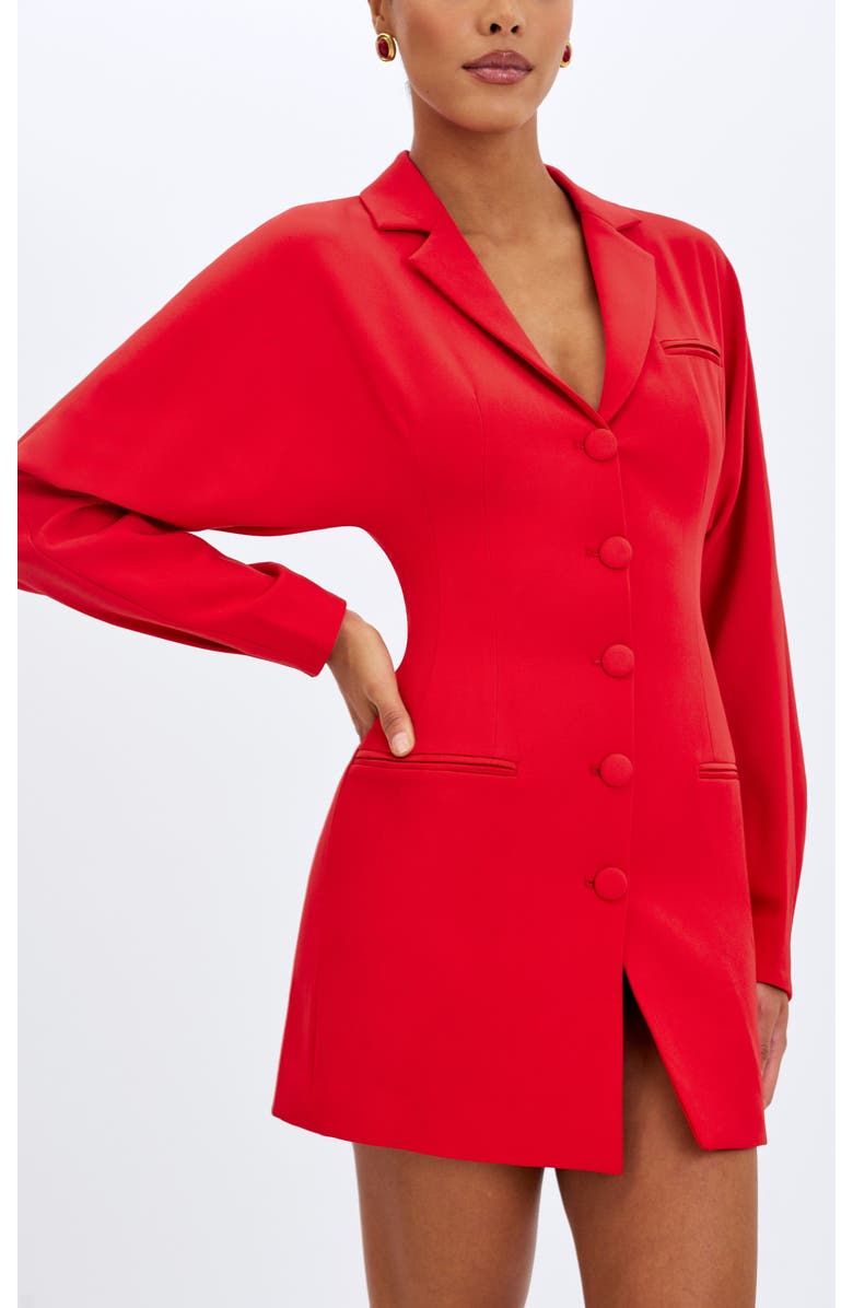 Miss Circle Blythe Batwing Blazer Mini Dress, Alternate, color, Red