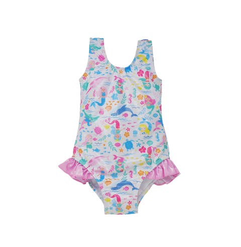 Girls Sun Protective UPF 50+ Delaney Hip Ruffle Swimsuit