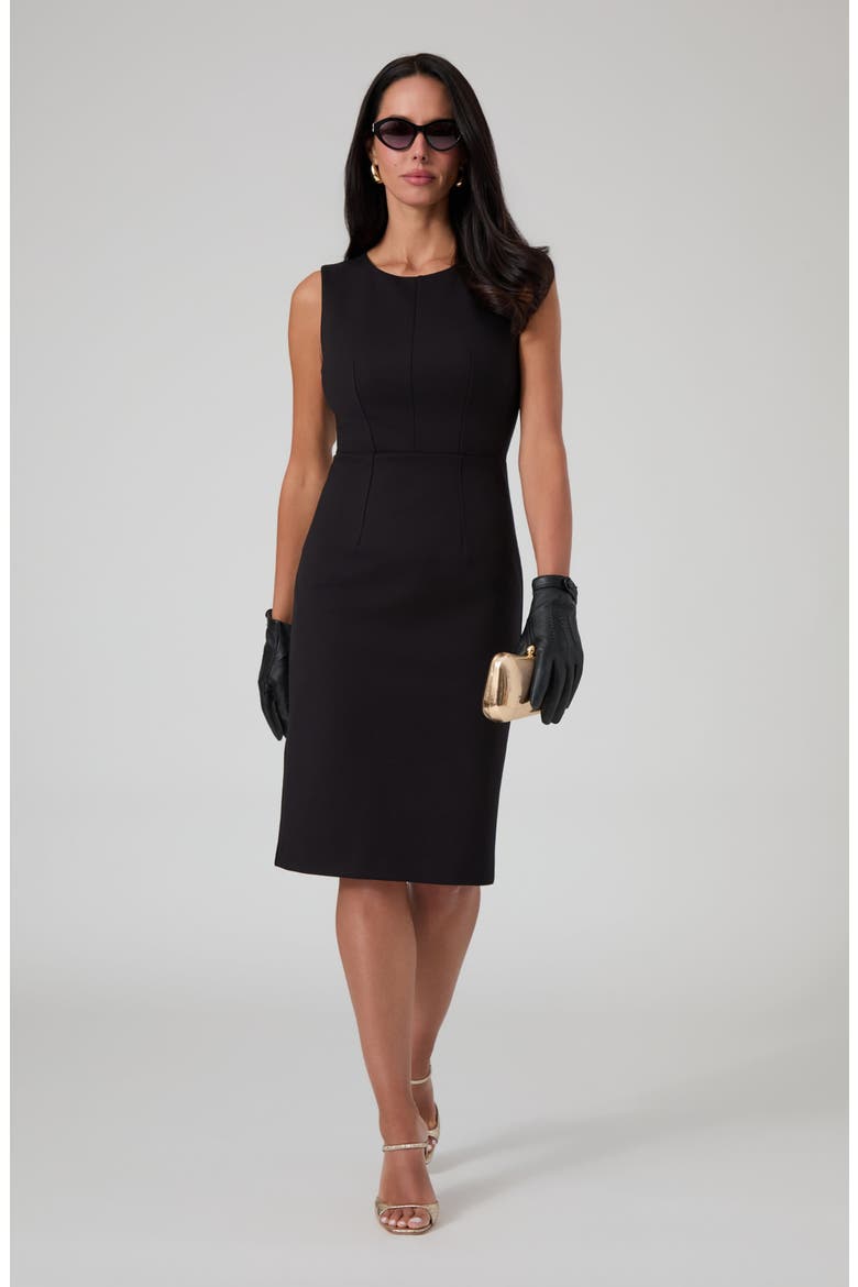 Sophia Zip Sleeveless Midi Dress, Alternate, color, JBLACK-BLACK