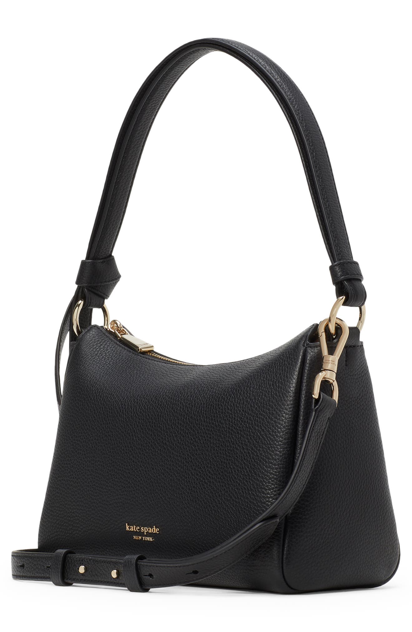 Kate Spade New York medium knott pebble leather shoulder bag, Alternate, color, 