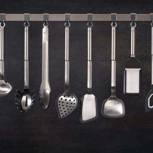 Rosle Stainless Steel 12.4 Inch Basting Spoon With Hanging Hook In Silver