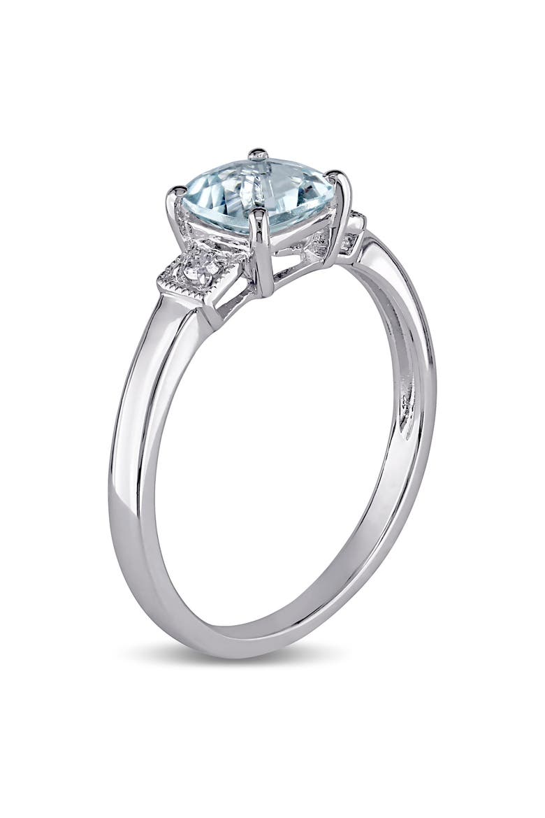 Aquamarine & Diamond Accent Ring, Alternate, color, Aquamarine