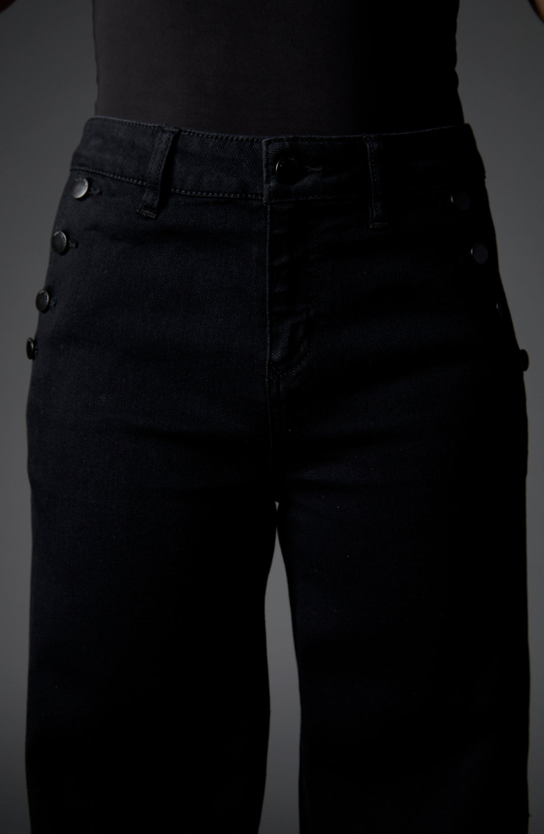 BLUE REVIVAL Selena Recycled Wide Leg Trouser, Alternate, color, Black Rinse