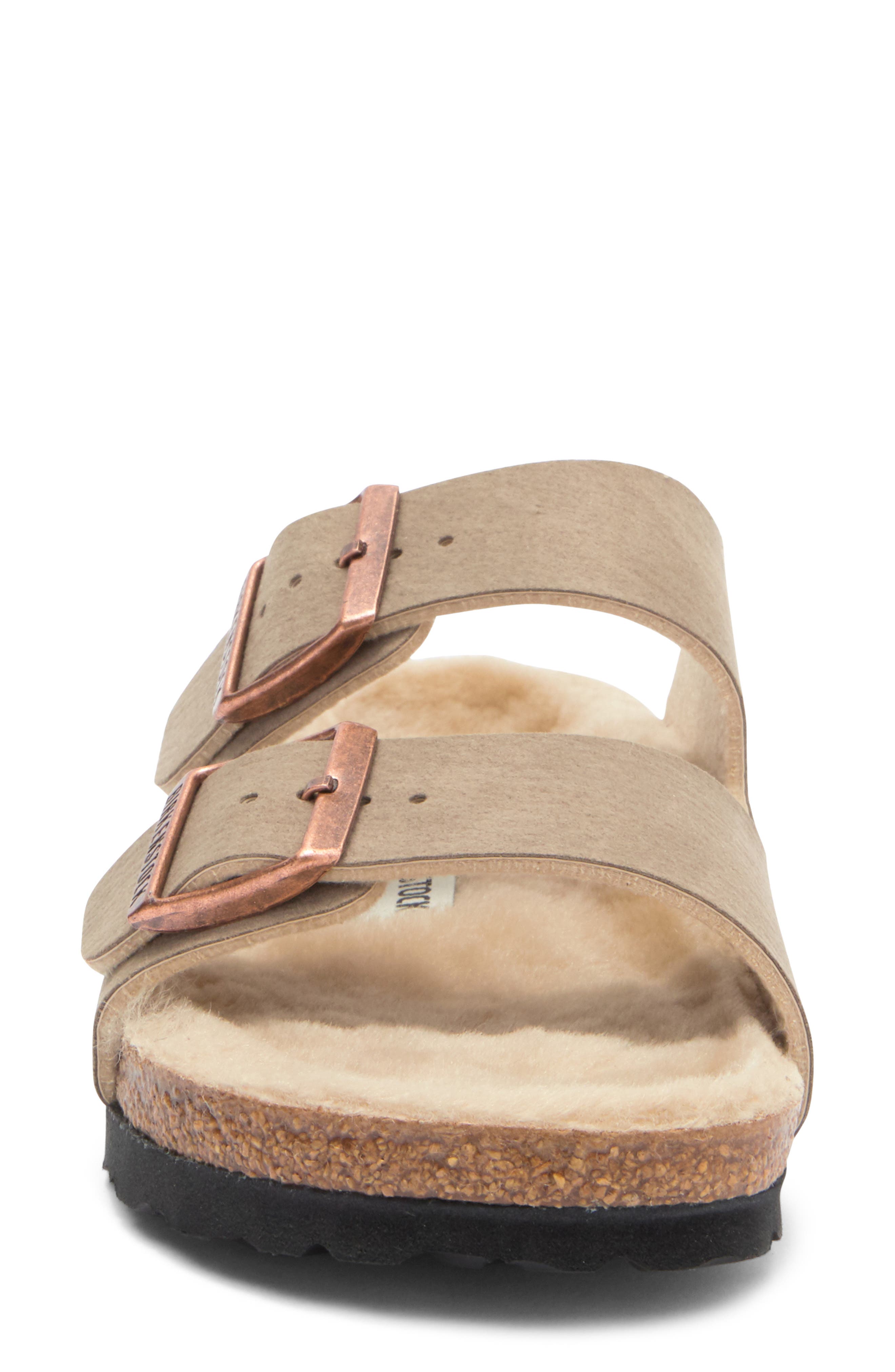 Arizona Genuine Shearling Lined Slide Sandal, Alternate, color, GRAY TAUPE/ SANDCASTLE