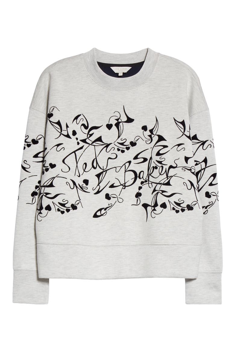 Lyhndi Bergamot Flocked Sweatshirt, Alternate, color, CREAM