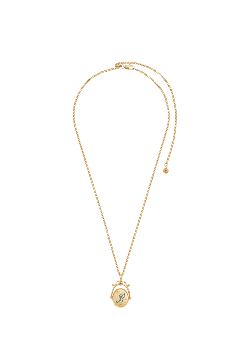 B Initial Bluebell Gold Spinner Chain Necklace, Alternate, color, Gold