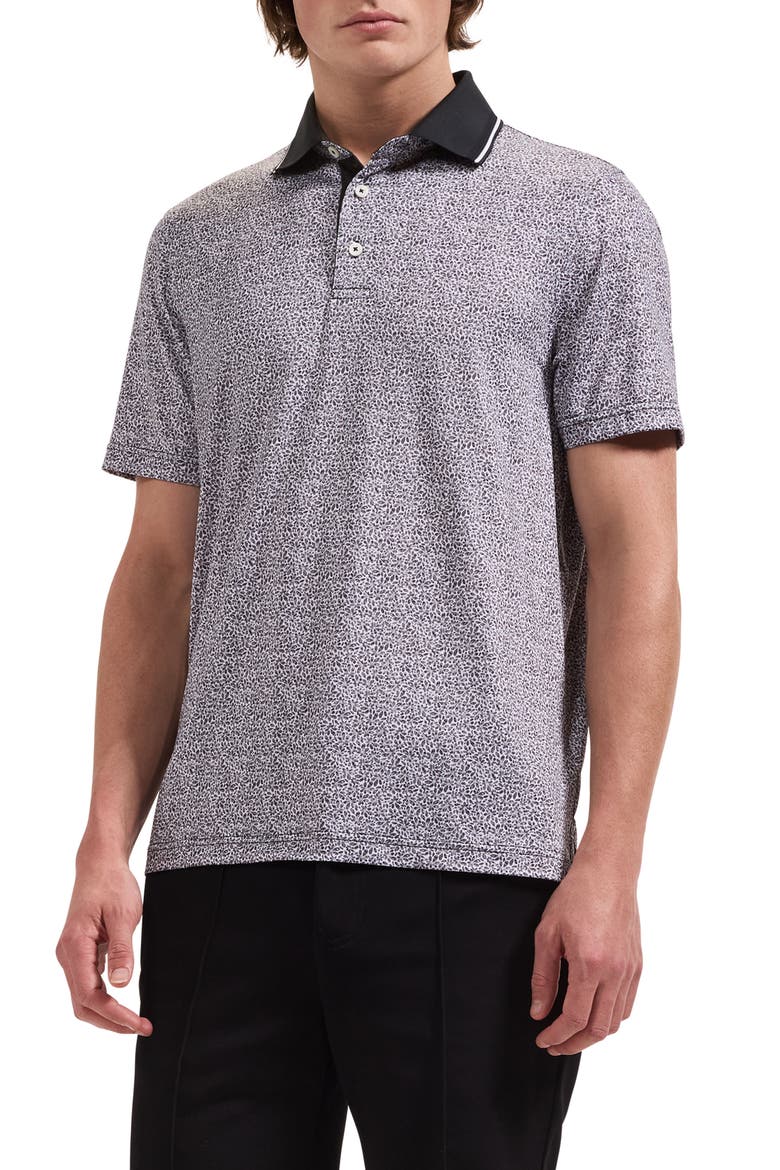 Performance Floral Polo, Main, color, BLACK