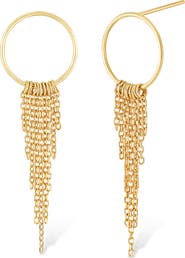 Bony Levy 14K Gold Circle Fringe Drop Earrings (Online Trunk Show)