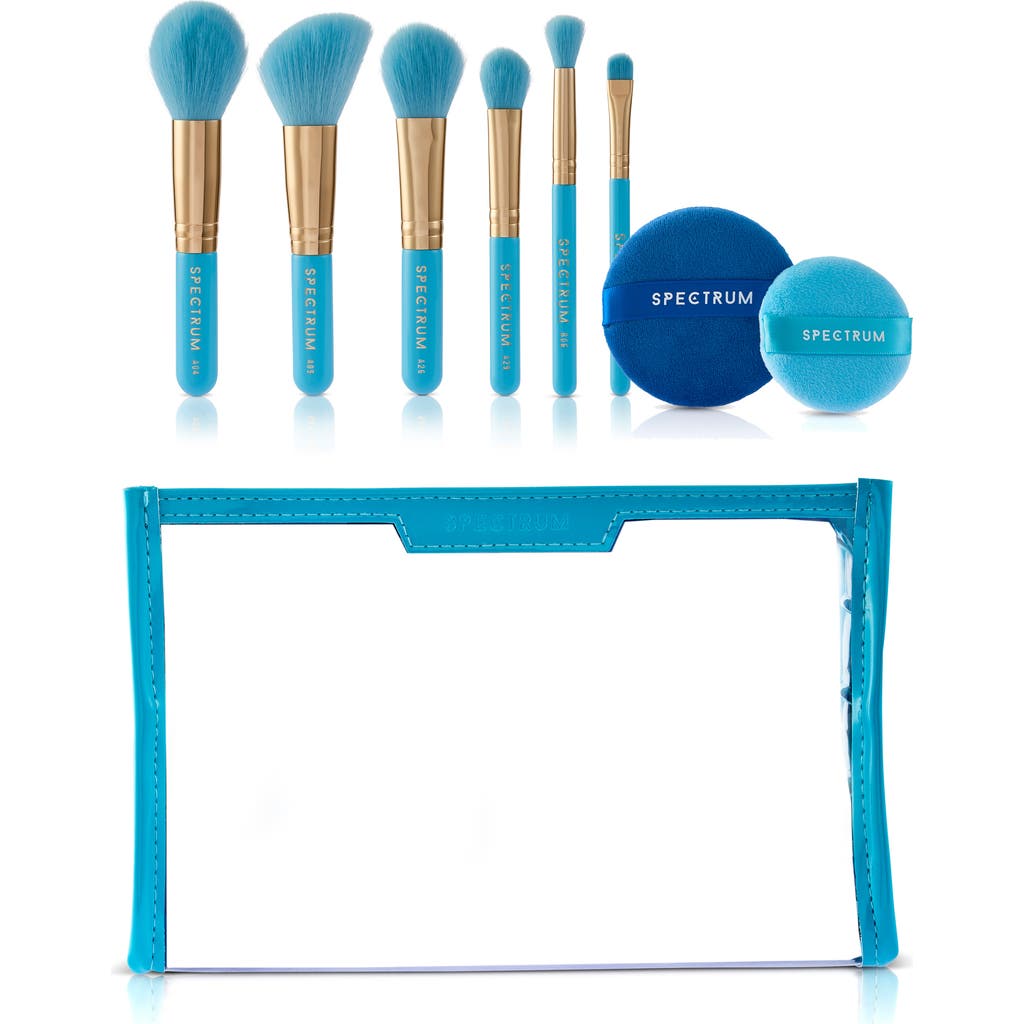 SPECTRUM Evil Eye 8-Piece Travel Makeup Brush & Velvet Puff Set $50 Value in Blue/Turquoise  product