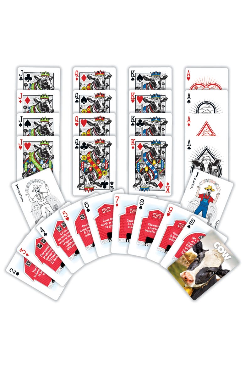 Cow Playing Cards, Alternate, color, Multicolor
