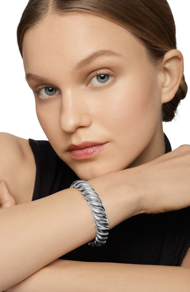 David Yurman Sculpted Cable Bracelet in Sterling Silver, 14mm, Alternate, color, Sterling Silver