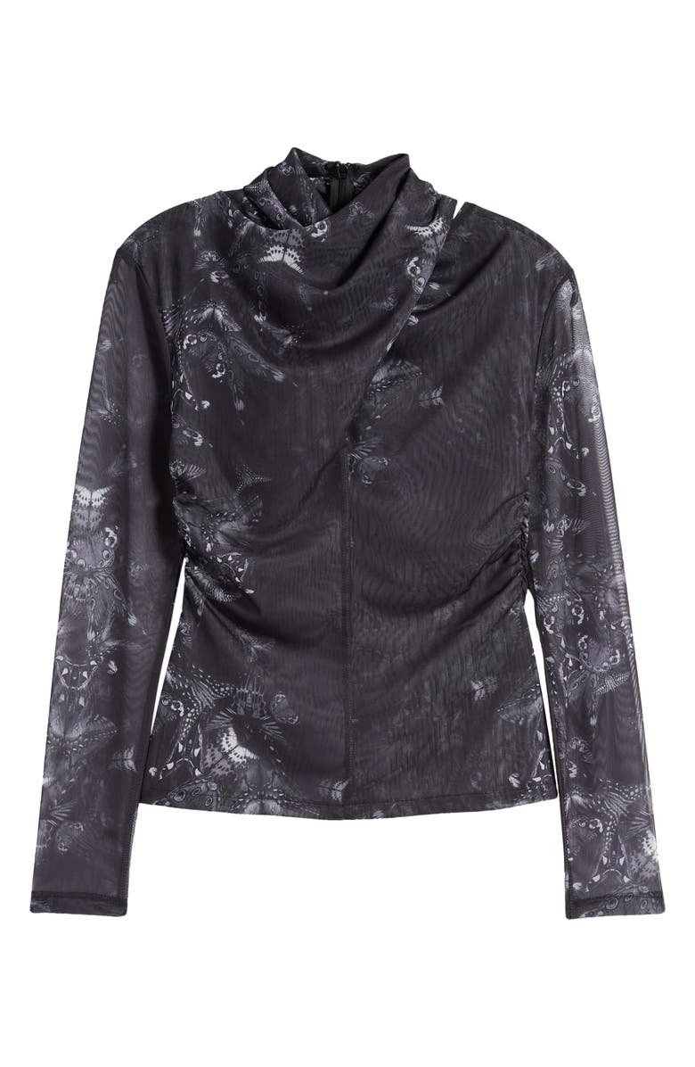 AllSaints Tia Diana Long Sleeve Mesh Top, Alternate, color, 