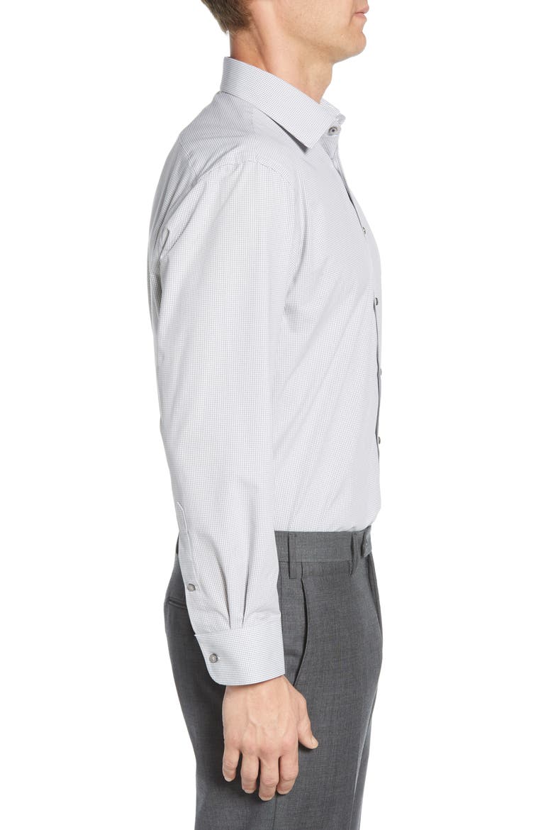 Tech-Smart Traditional Fit Stretch Check Dress Shirt, Alternate, color, GREY SLEET