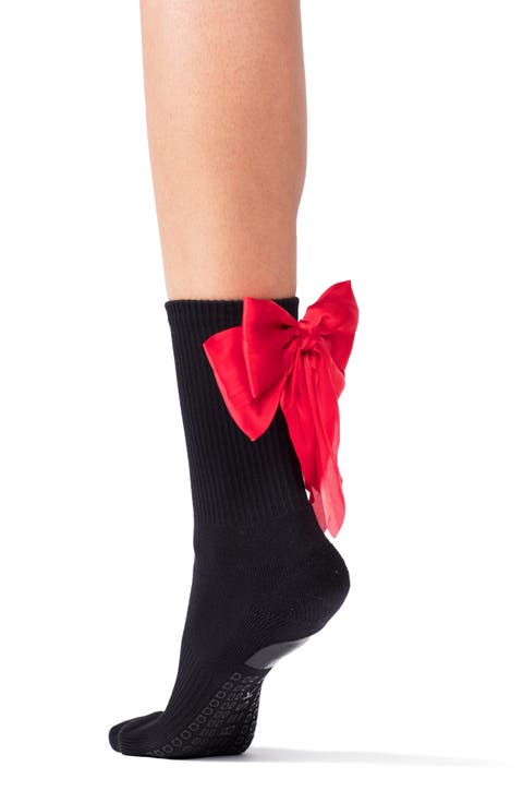 Anna Bow No-Slip Grip Crew Socks