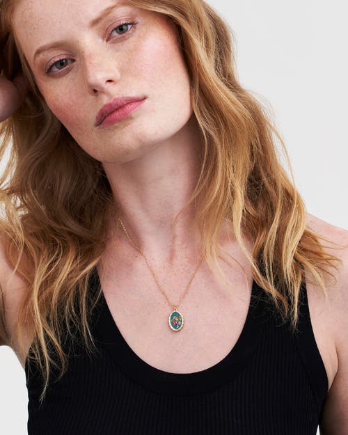 Fable England Vintage Roses Gold Framed Chain Necklace In Gold