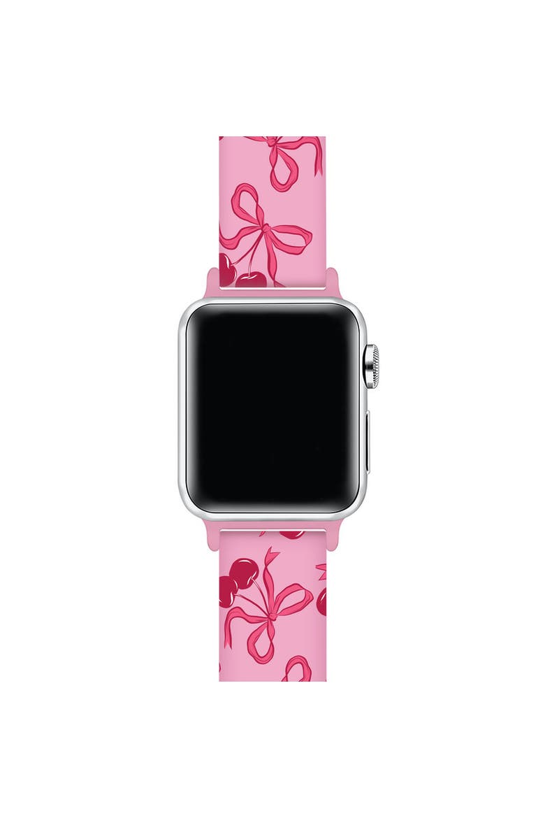 Cherry Bow Silicone Band for Apple Watch + Smartwatch, Alternate, color, Cherry Coquette