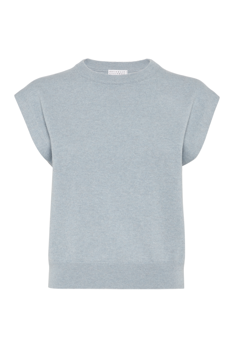 Cashmere sweater with monili, Main, color, Light Denim