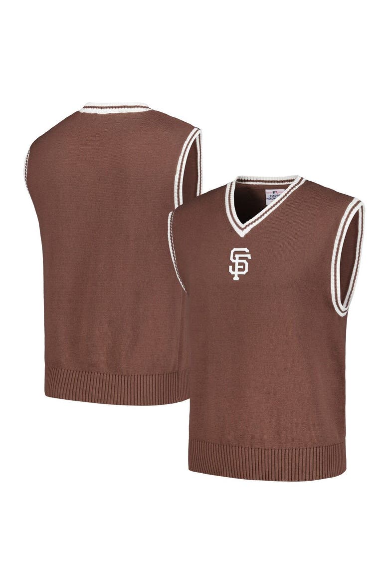 Men's PLEASURES  Brown San Francisco Giants Knit V-Neck Pullover Sweater Vest, Main, color, Brown