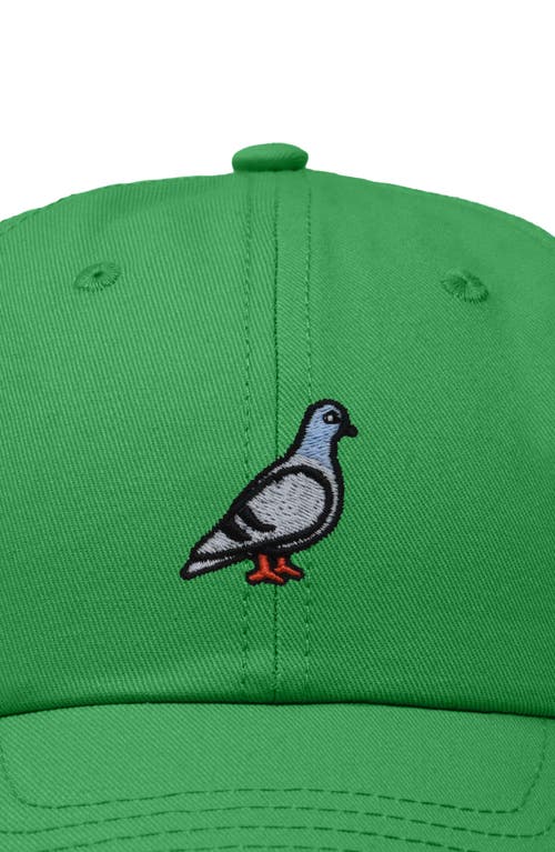 Dalix Pigeon Embroidered Everyday Hat In Kelly Green