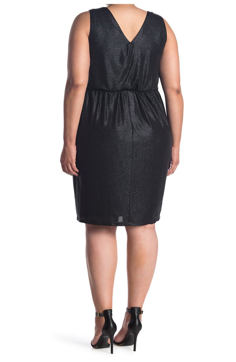 Donna Ricco Surplice Sleeveless Metallic Dress, Alternate, color, 