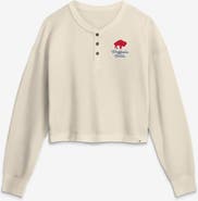 FANATICS Women's Fanatics Cream Buffalo Bills Relaxed Cropped Long Sleeve Shirt