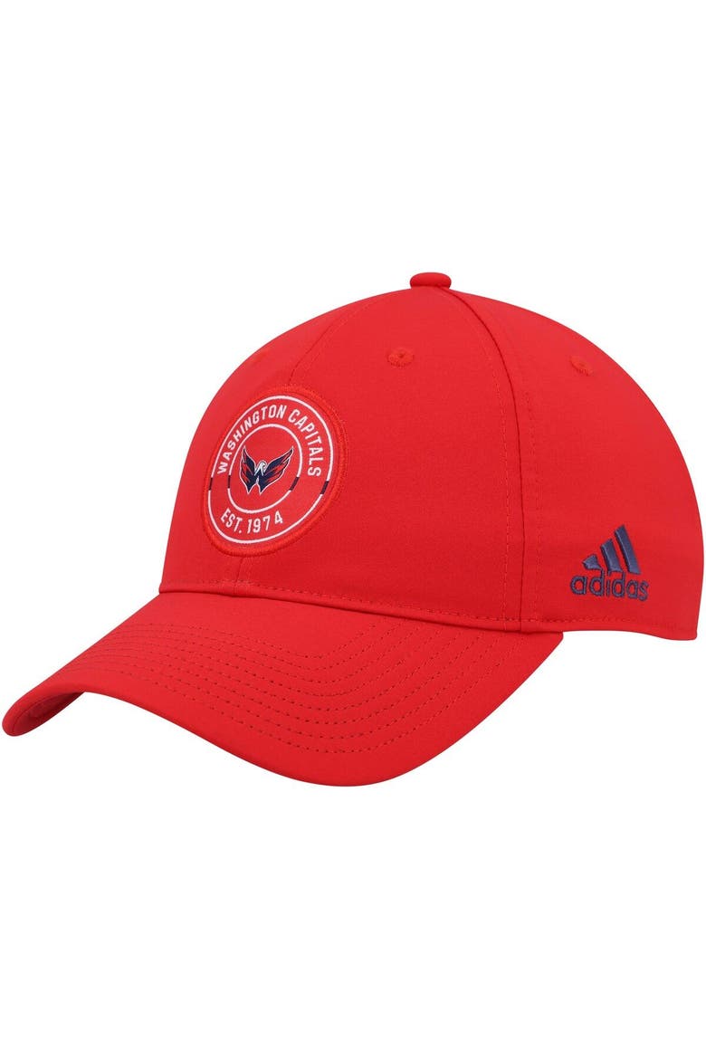 Men's adidas Red Washington Capitals Team Circle Slouch Adjustable Hat, Main, color, Red