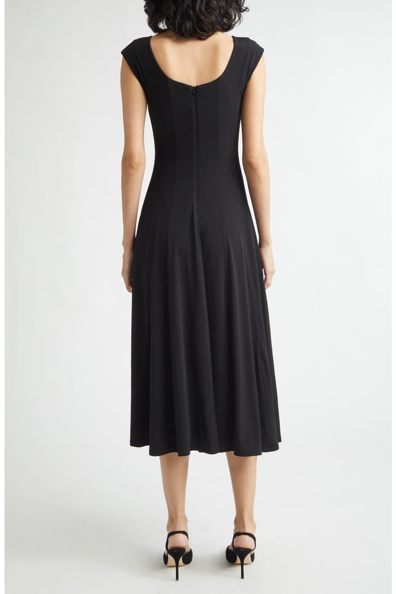Flared Midi Dress, Alternate, color, BLACK
