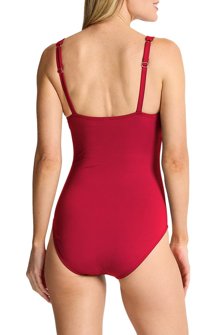 Pearl Square Neck One-Piece Swimsuit, Alternate, color, ROSSOVIVO