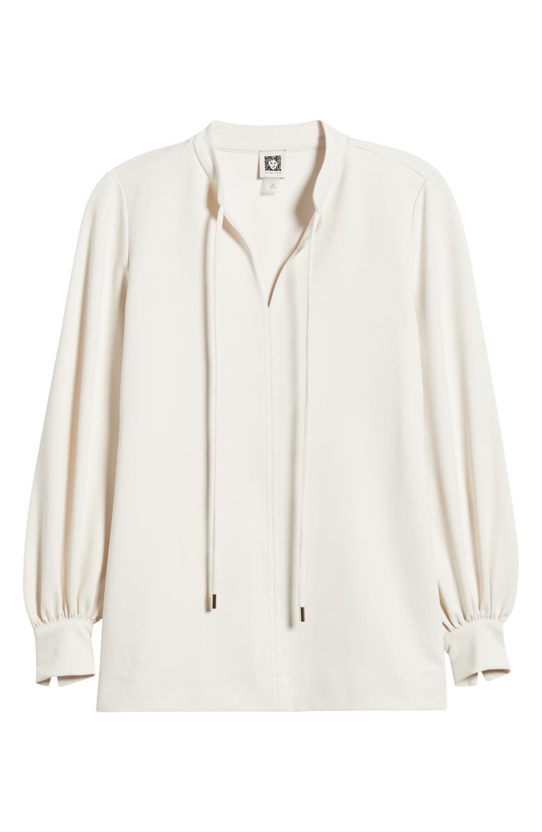 Anne Klein Tie Neck Stretch Twill Poet Tunic, Alternate, color, 