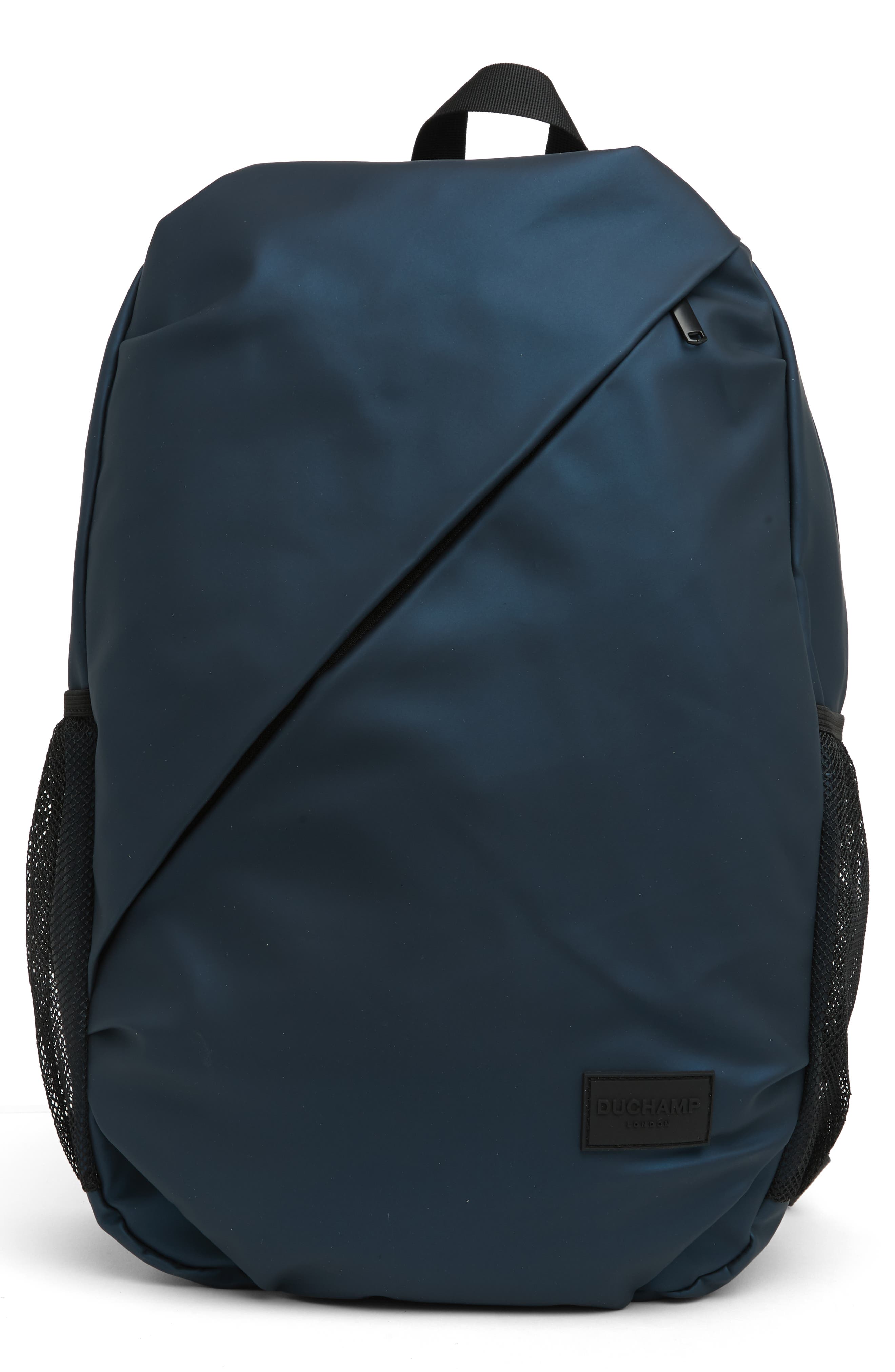 Diagonal Zip Backpack, Main, color, DARK BLUE
