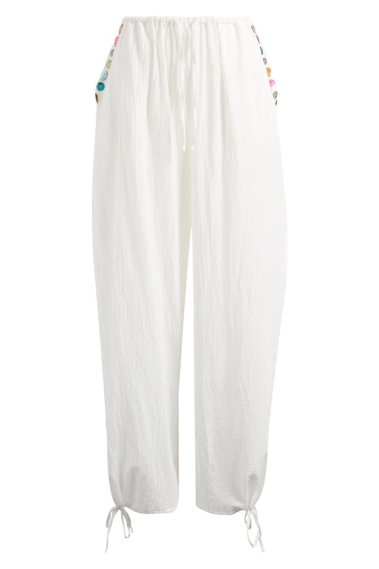 Livara Button Balloon Trousers, Alternate, color, WHITE